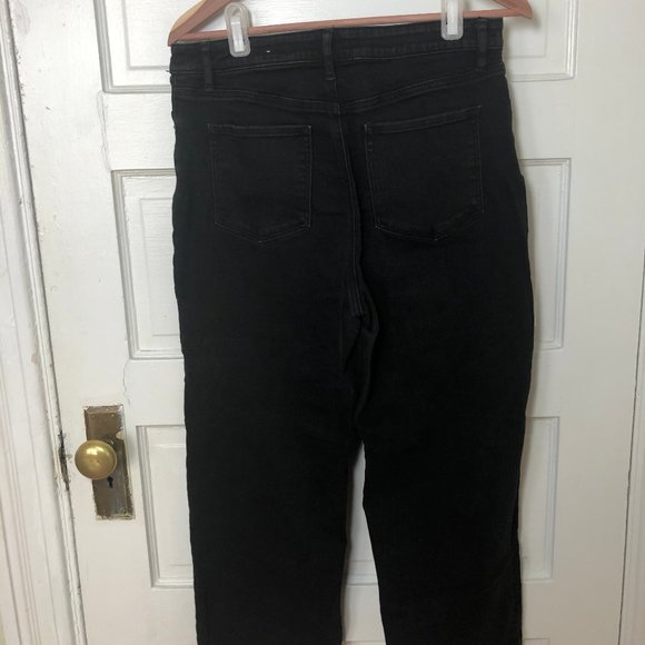 LOFT Outlet - High Rise Wide Leg Capri, Black - Picture 2 of 10